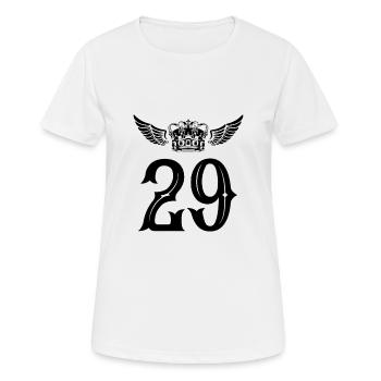 29 Zahl Krone - Frauen T-Shirt atmungsaktiv - Weiß - Vorne - AI Model Female 172 dark (172cm)