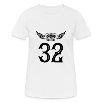 32 Number crown - Women's Breathable T-Shirt - white - Front - AI Model Female 172 dark (172cm)