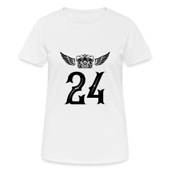 24 Zahl Krone - Frauen T-Shirt atmungsaktiv - Weiß - Vorne - AI Model Female 172 dark (172cm)