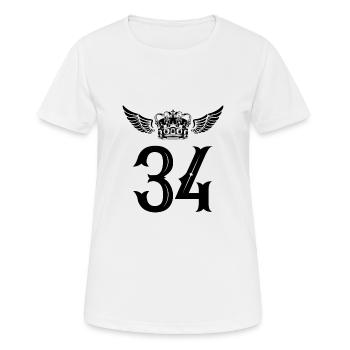 34 Zahl Krone - Frauen T-Shirt atmungsaktiv - Weiß - Vorne - AI Model Female 172 dark (172cm)