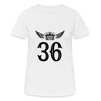 36 Number crown - Women's Breathable T-Shirt - white - Front - AI Model Female 172 dark (172cm)