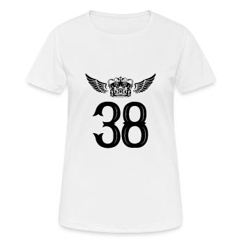 38 Couronne numérique - T-shirt respirant Femme - blanc - Devant - AI Model Female 172 dark (172cm)