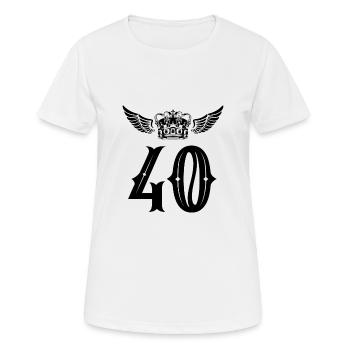 40 Couronne de numéros - T-shirt respirant Femme - blanc - Devant - AI Model Female 172 dark (172cm)