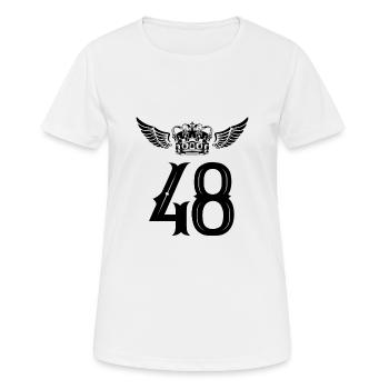 48 Couronne numérique - T-shirt respirant Femme - blanc - Devant - AI Model Female 172 dark (172cm)