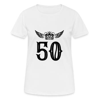 Couronne de 50 numéros - T-shirt respirant Femme - blanc - Devant - AI Model Female 172 dark (172cm)
