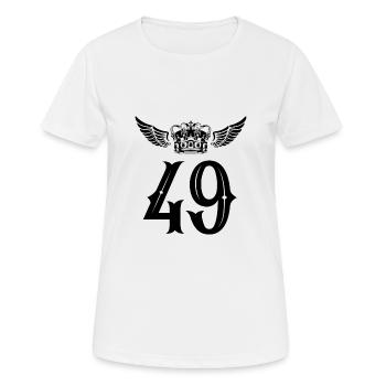 49 Zahl Krone - Frauen T-Shirt atmungsaktiv - Weiß - Vorne - AI Model Female 172 dark (172cm)