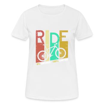 Retro RIDE 0% Emission 100% Emotion Cycling Tea - T-shirt respirant Femme - blanc - Devant - AI Model Female 172 dark (172cm)