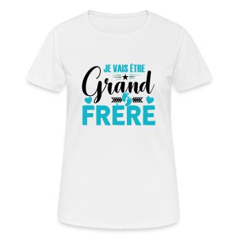 Grand Frère Idée Cadeau Big Bro Amour Grossesse - T-shirt respirant Femme - blanc - Devant - AI Model Female 172 dark (172cm)