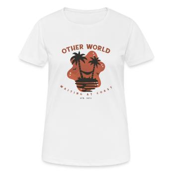 Andere Welt - Frauen T-Shirt atmungsaktiv - Weiß - Vorne - AI Model Female 172 dark (172cm)