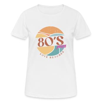 80er - Frauen T-Shirt atmungsaktiv - Weiß - Vorne - AI Model Female 172 dark (172cm)