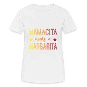 Mamacita a besoin d’une Margarita - T-shirt respirant Femme - blanc - Devant - AI Model Female 172 dark (172cm)