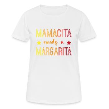 Mamacita a besoin d’une Margarita - T-shirt respirant Femme - blanc - Devant - AI Model Female 172 dark (172cm)