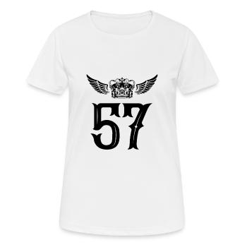 57 Couronne de numéro - T-shirt respirant Femme - blanc - Devant - AI Model Female 172 dark (172cm)