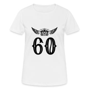 60 Number crown - Women's Breathable T-Shirt - white - Front - AI Model Female 172 dark (172cm)