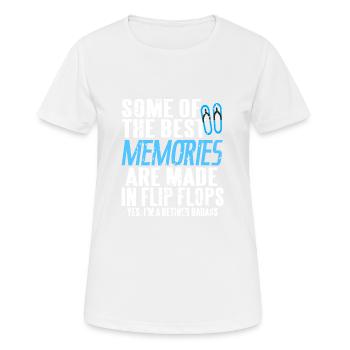 Les meilleurs souvenirs sont faits dans le thé Flip Flops - T-shirt respirant Femme - blanc - Devant - AI Model Female 172 dark (172cm)