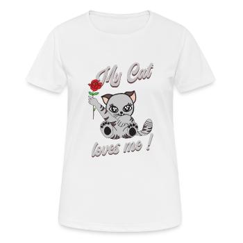 Meine Katze liebt mich! - Frauen T-Shirt atmungsaktiv - Weiß - Vorne - AI Model Female 172 dark (172cm)