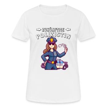 ZUKÜNFTIGE POLIZISTIN - Frauen T-Shirt atmungsaktiv - Weiß - Vorne - AI Model Female 172 dark (172cm)
