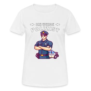 ICH WERDE POLIZIST - Frauen T-Shirt atmungsaktiv - Weiß - Vorne - AI Model Female 172 dark (172cm)