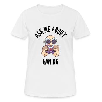 Posez-moi des questions sur les jeux - T-shirt respirant Femme - blanc - Devant - AI Model Female 172 dark (172cm)
