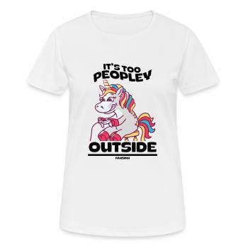 It's Too Peopley Outside Gaming Unicorn - Frauen T-Shirt atmungsaktiv - Weiß - Vorne - AI Model Female 172 dark (172cm)