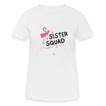 Équipe sœur Pink Flamingo Hearts pour les filles - T-shirt respirant Femme - blanc - Devant - AI Model Female 172 dark (172cm)