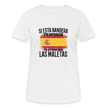 Si Esta Bandera Te Ofende Te Ayudo Con Las Maletas - T-shirt respirant Femme - blanc - Devant - AI Model Female 172 dark (172cm)