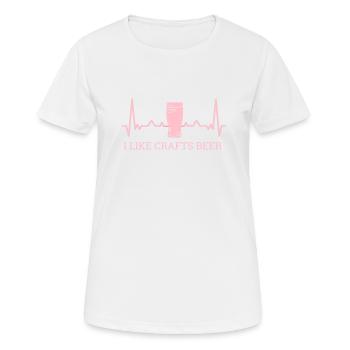 J’aime les brasseurs d’alcool de bière artisanale, les brasseurs - T-shirt respirant Femme - blanc - Devant - AI Model Female 172 dark (172cm)
