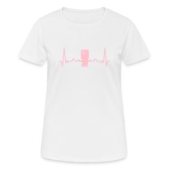 Heartbeat Crafts Bière Alcool Brasseur Boire - T-shirt respirant Femme - blanc - Devant - AI Model Female 172 dark (172cm)