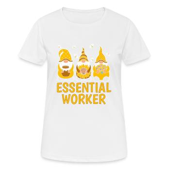 Essential Worker - Frauen T-Shirt atmungsaktiv - Weiß - Vorne - AI Model Female 172 dark (172cm)