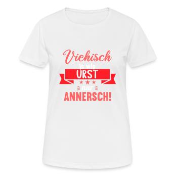Sächsischer Dialekt Sachsen Sächsische Sprüche - Frauen T-Shirt atmungsaktiv - Weiß - Vorne - AI Model Female 172 dark (172cm)