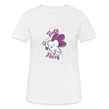 Tooth Fairy Small Tooth Wings Magic Pall - Women's Breathable T-Shirt - white - Front - AI Model Female 172 dark (172cm)
