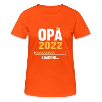 Opa 2022 Loading Schwangerschaftsankündigung - Frauen T-Shirt atmungsaktiv - Neonorange - Vorne - AI Model Female 172 dark (172cm)