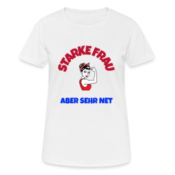 Starke Frau - Frauen T-Shirt atmungsaktiv - Weiß - Vorne - AI Model Female 172 dark (172cm)