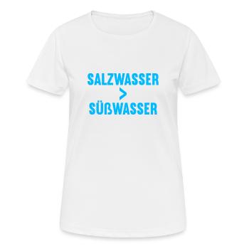 Salzwasser größer Süßwasser Tauchen Tauch Taucher - Frauen T-Shirt atmungsaktiv - Weiß - Vorne - AI Model Female 172 dark (172cm)