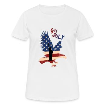4 juillet Jour de l’indépendance - T-shirt respirant Femme - blanc - Devant - AI Model Female 172 dark (172cm)