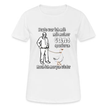 MIT GANS SPAZIEREN - Frauen T-Shirt atmungsaktiv - Weiß - Vorne - AI Model Female 172 dark (172cm)