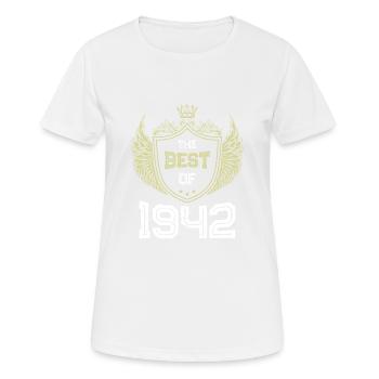 1942 best of - Frauen T-Shirt atmungsaktiv - Weiß - Vorne - AI Model Female 172 dark (172cm)