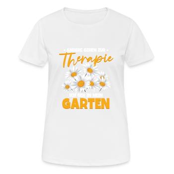Andere gehen zur Therapie ich gehe in meinen - Frauen T-Shirt atmungsaktiv - Weiß - Vorne - AI Model Female 172 dark (172cm)