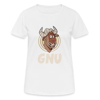 Gnu Antilope Afrika Tier Steppe Zoo - Frauen T-Shirt atmungsaktiv - Weiß - Vorne - AI Model Female 172 dark (172cm)