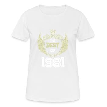 1981 best of - Frauen T-Shirt atmungsaktiv - Weiß - Vorne - AI Model Female 172 dark (172cm)