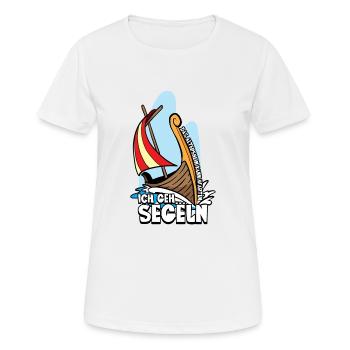 Das Altersheim kann warten ich geh segeln - Frauen T-Shirt atmungsaktiv - Weiß - Vorne - AI Model Female 172 dark (172cm)