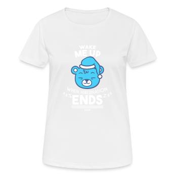 weck mich auf wenn der Winterschlaf vorbei ist - Frauen T-Shirt atmungsaktiv - Weiß - Vorne - AI Model Female 172 dark (172cm)