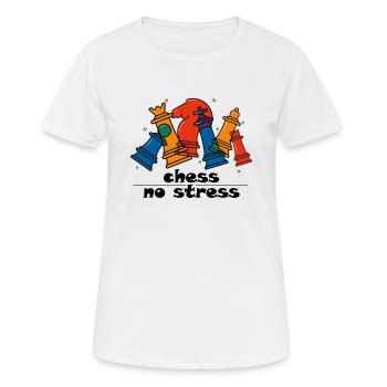 Échecs sans stress Pièces d’échecs Relaxation - T-shirt respirant Femme - blanc - Devant - AI Model Female 172 dark (172cm)