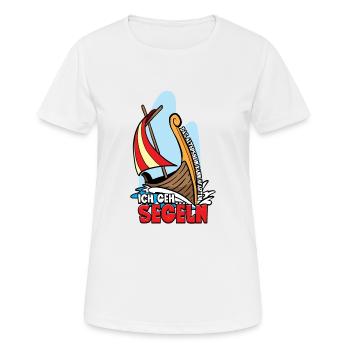 Das Altersheim kann warten ich geh segeln - Frauen T-Shirt atmungsaktiv - Weiß - Vorne - AI Model Female 172 dark (172cm)