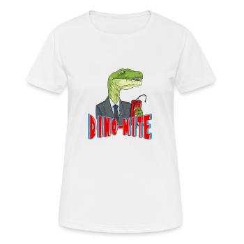Dinosaure explosif Dino-Mite avec dynamite dans - T-shirt respirant Femme - blanc - Devant - AI Model Female 172 dark (172cm)