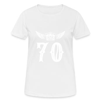 70 Number crown - Women's Breathable T-Shirt - white - Front - AI Model Female 172 dark (172cm)