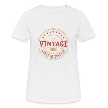 Vintage 1966 Vintage Jubiläum Geschenkidee 1966 - Frauen T-Shirt atmungsaktiv - Weiß - Vorne - AI Model Female 172 dark (172cm)