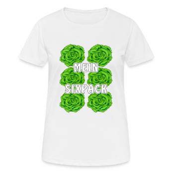 SALAT MEIN SIXPACK - Frauen T-Shirt atmungsaktiv - Weiß - Vorne - AI Model Female 172 dark (172cm)