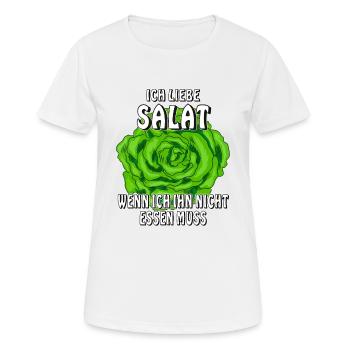 ICH LIEBE SALAT - Frauen T-Shirt atmungsaktiv - Weiß - Vorne - AI Model Female 172 dark (172cm)