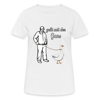 GEHT MIT DER GANS - Frauen T-Shirt atmungsaktiv - Weiß - Vorne - AI Model Female 172 dark (172cm)